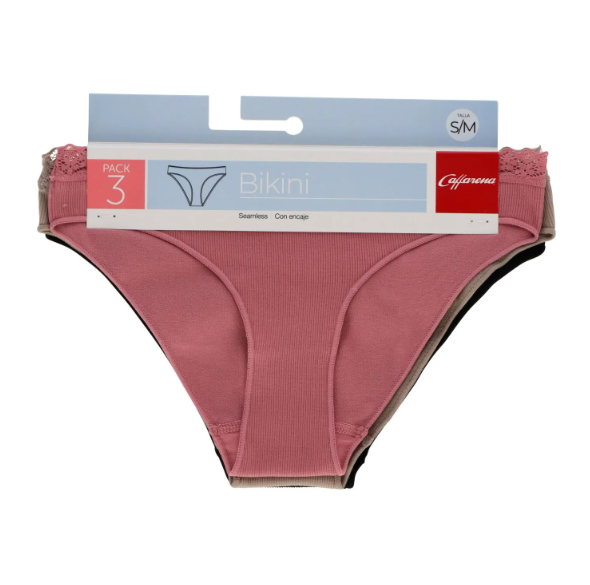 BIKINI SEAMLESS CON ENCAJE Pack 3 51425