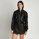 CASACA CORTA ECO CUERO NEGRO